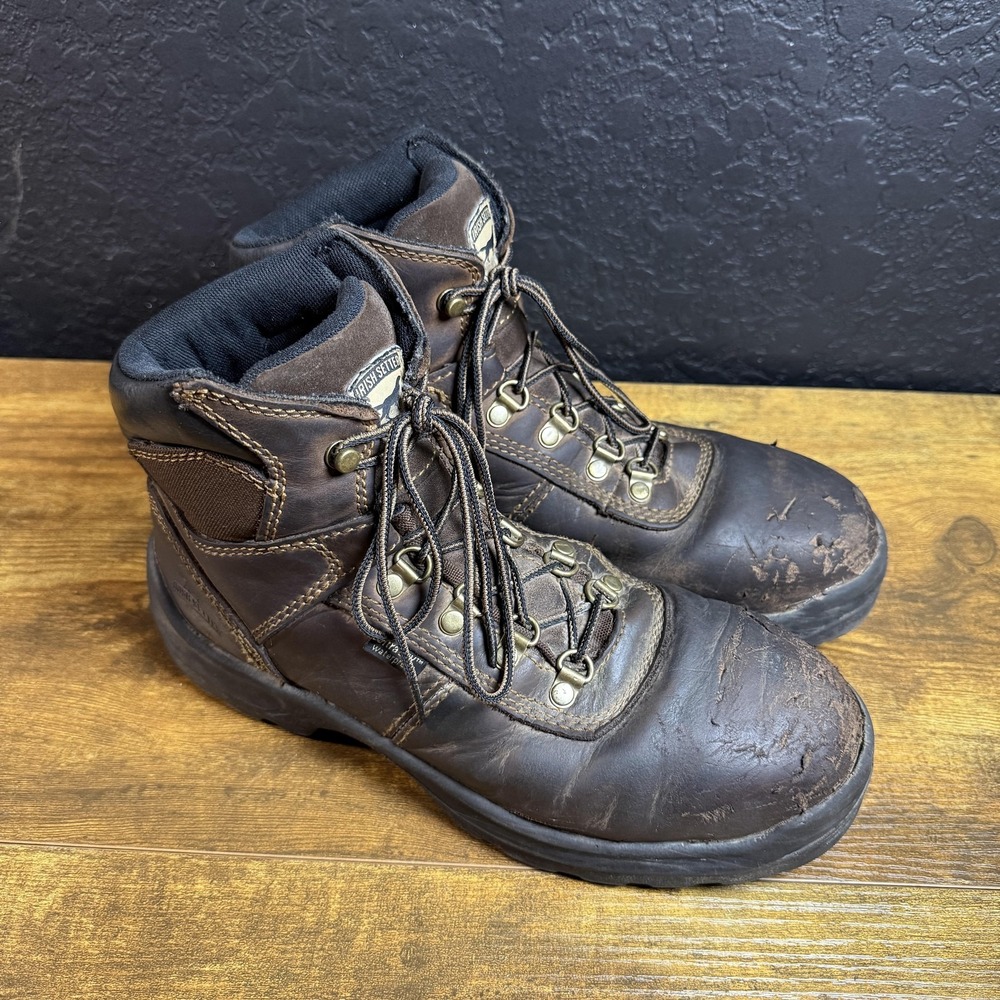 Irish Setter 83618 Mens Brown Leather Waterproof Steel Toe Work‎ Boots Size 8 D